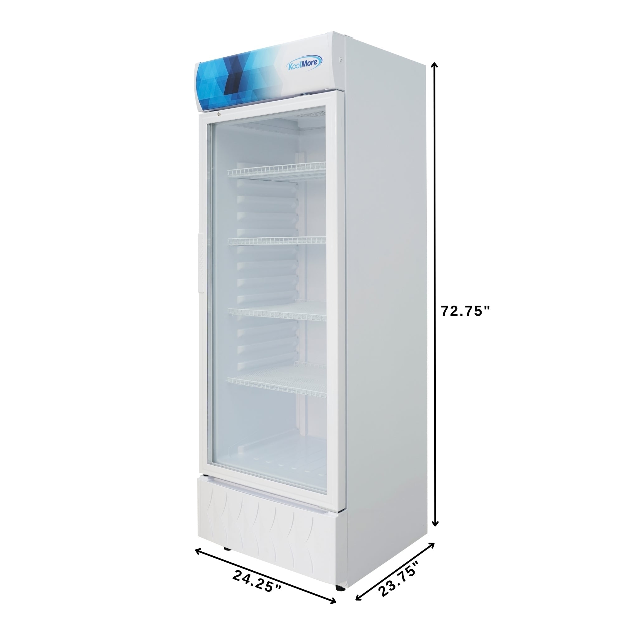 24 in. One-Door Commercial Merchandiser Refrigerator in White,12 cu. ft.