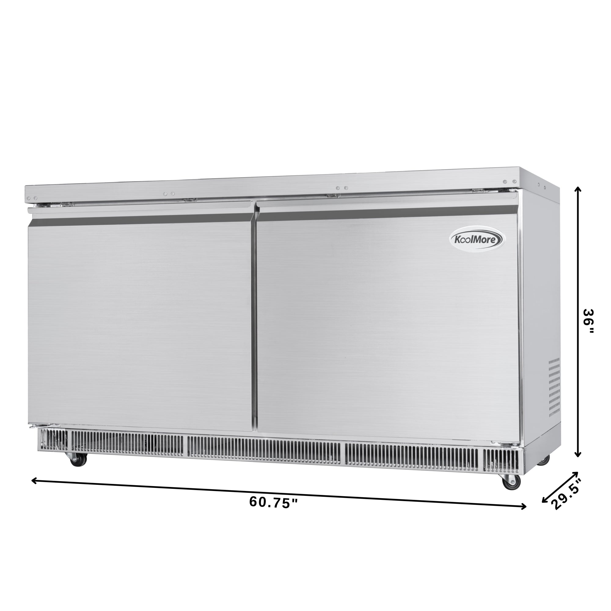 60 in. Commercial Refrigerated Prep Station Cold Table, Stainless-Steel Refrigerator with 12-Pan (Not Included) Capacity with Cover and Two Adjustable Shelves, ETL Listed