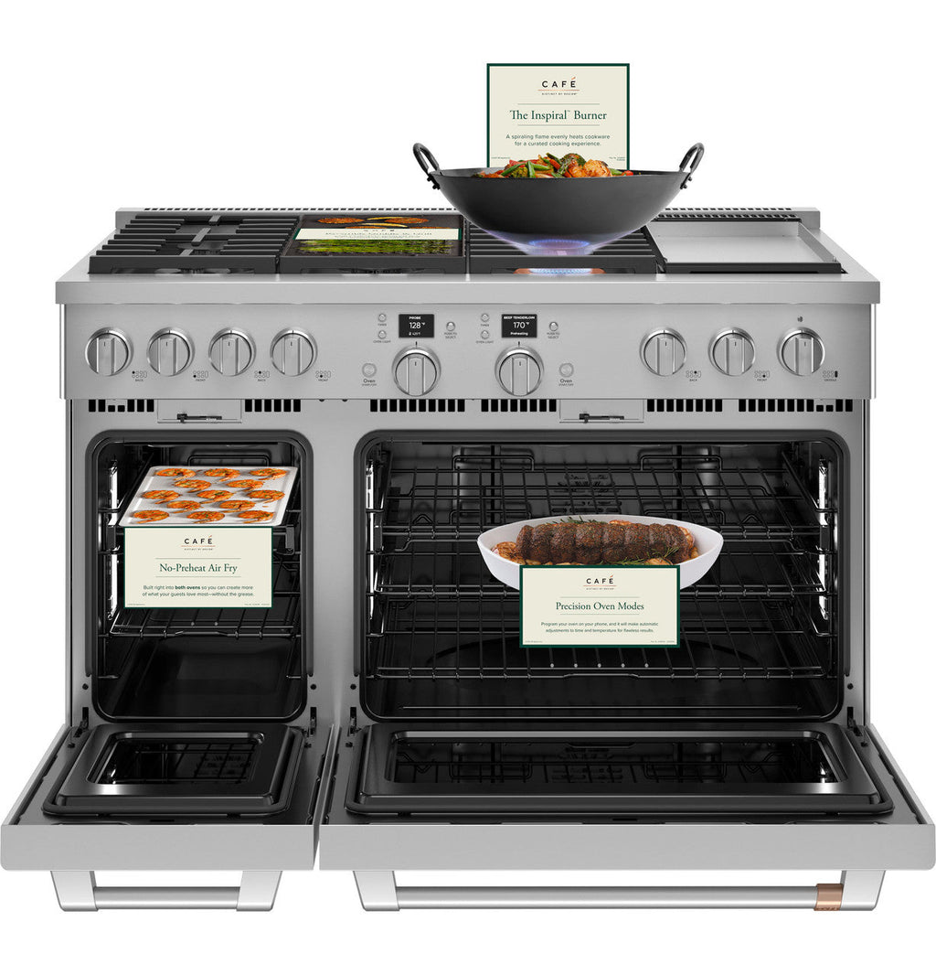 CAFÉ™ 48" Smart Dual-Fuel Commercial-Style Range with 6 Burners and Griddle (Natural Gas)