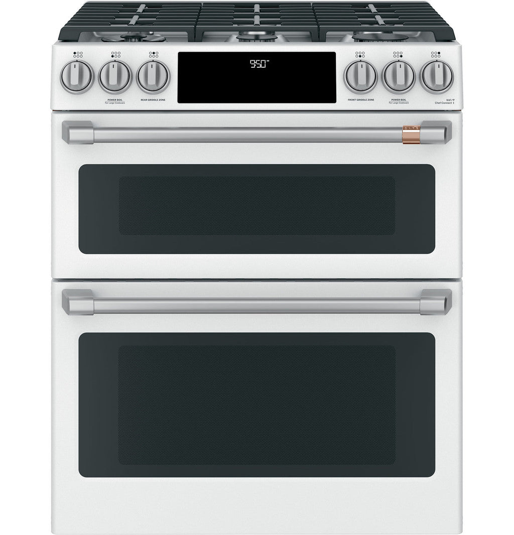 CAFÉ™ 30" Smart Slide-In, Front-Control, Dual-Fuel, Double-Oven Range with Convection