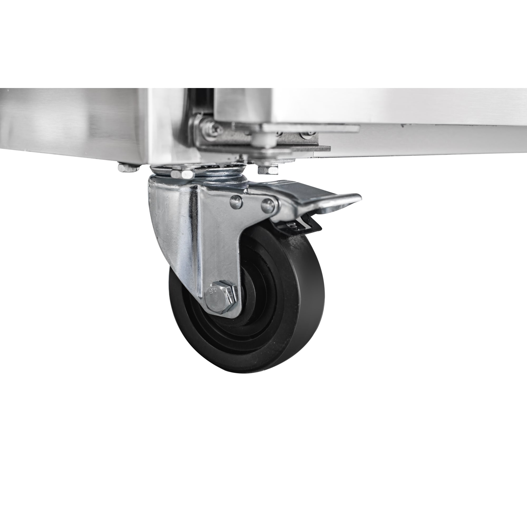 59 in. Commercial Refrigerated Granite Top Pizza Prep Station with Stainless Steel Refrigerated Condiment Pan Holder