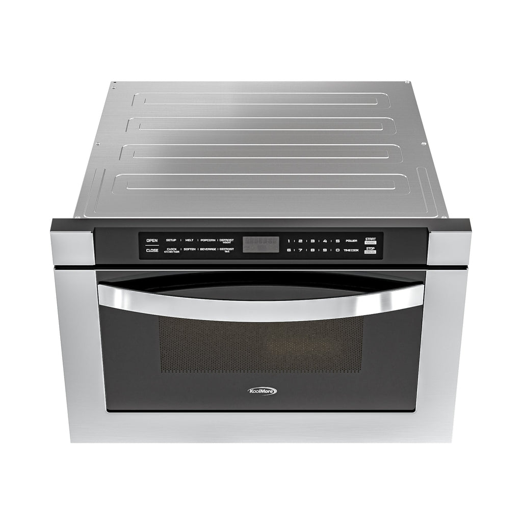 24 in. Stainless-Steel Microwave Drawer, Wall-Mounted with Flat Bottom,1.2 Cu. Ft.