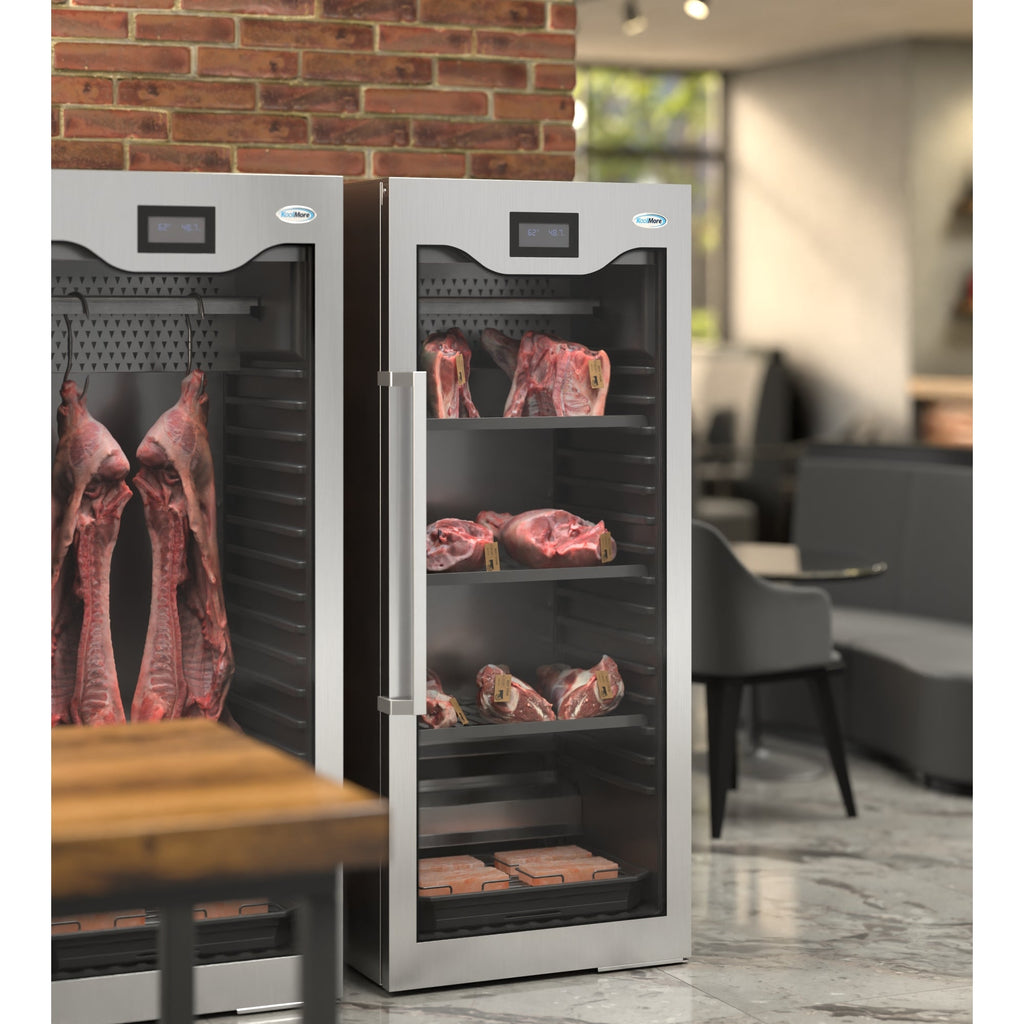 27.5 in. Commercial Dry Ager Refrigerator for Meat Featuring Hanging Rack with Hooks, Charcoal Filter, and Antimicrobial Lining, 17 Cu. Ft.