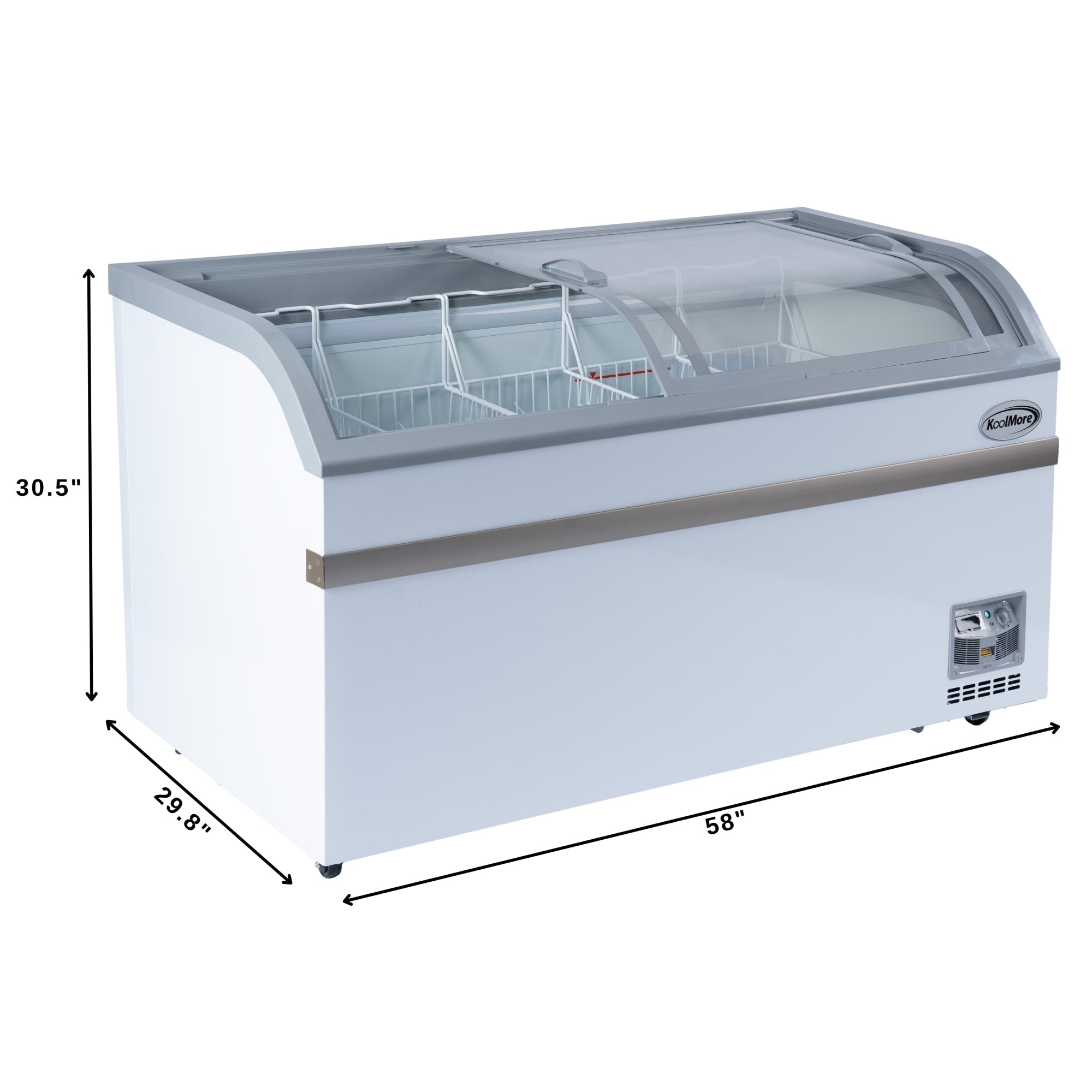 58 Inch Manual Defrost Island Chest Freezer in White, 14 cu. ft.