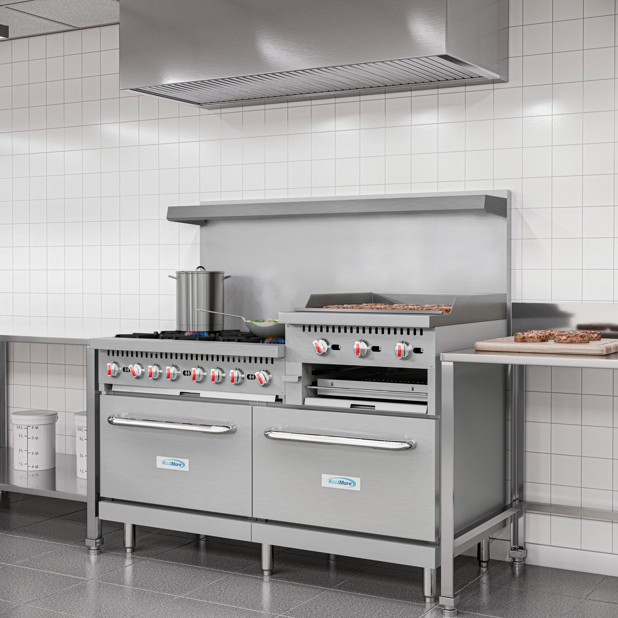 60 in. 6 Burner Commercial Natural Gas Range with 24 in. Griddle and Broiler