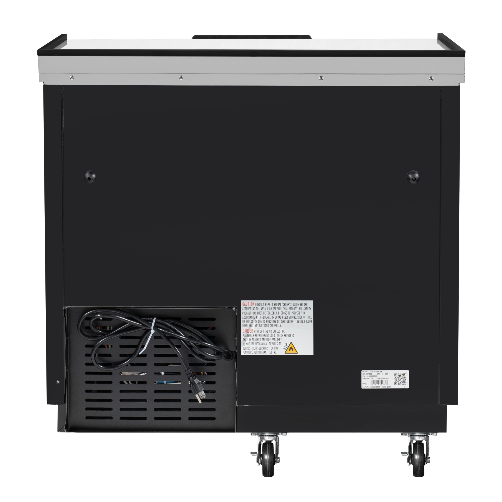 36 in. Commercial Glass Froster in Black Steel, ETL Listed, 9 cu. ft.