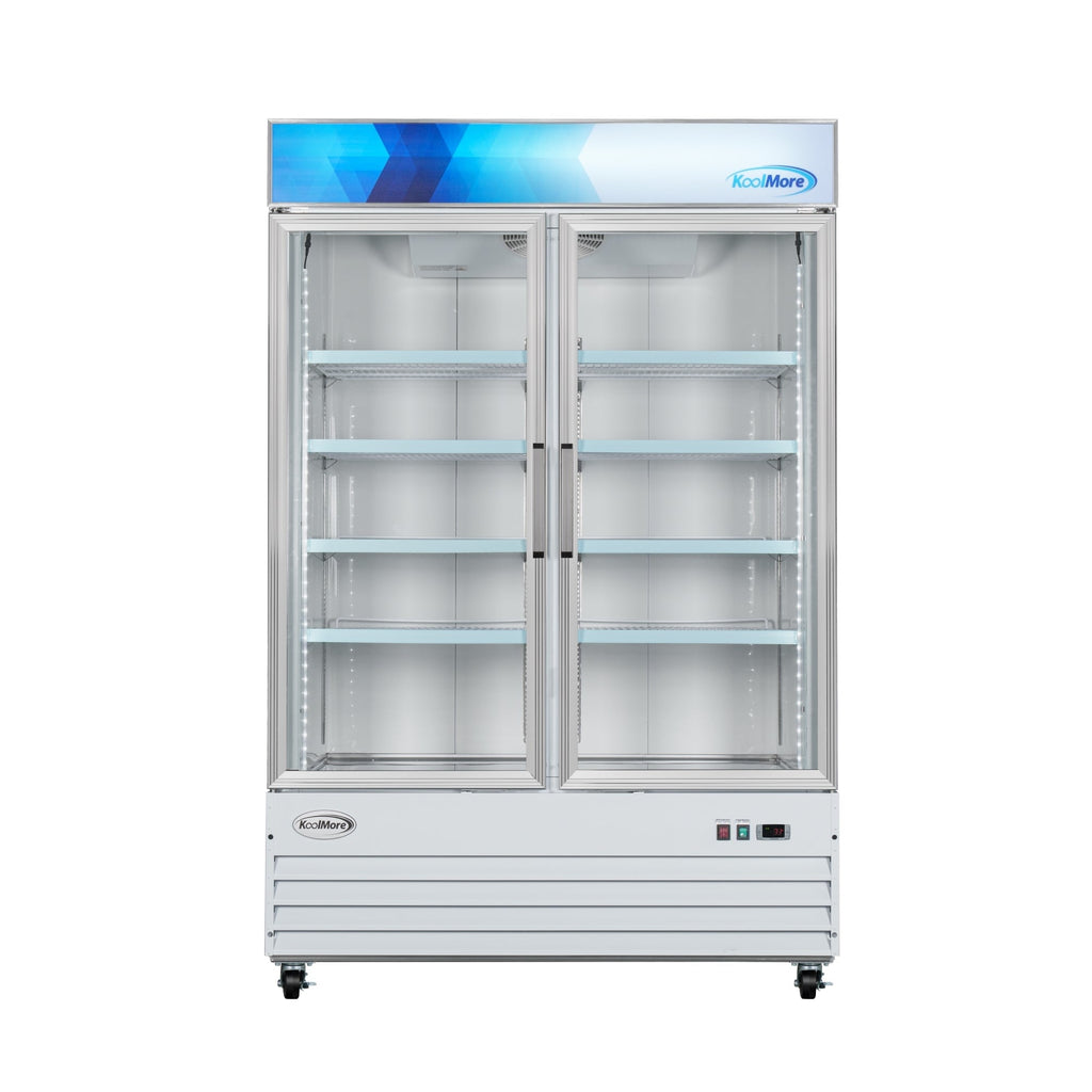 53 in. 2-Door Commercial Display Merchandiser Freezer 45 cu. ft. in White