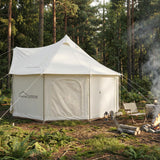 DANCHEL OUTDOOR B6 4 Season High Wall Yurt with Stove Jack, No Center Pole, Flame Retardant 900D Oxford Large Bell Tent Cabin House 4-5 Person Family Glamping, 13ft/4m