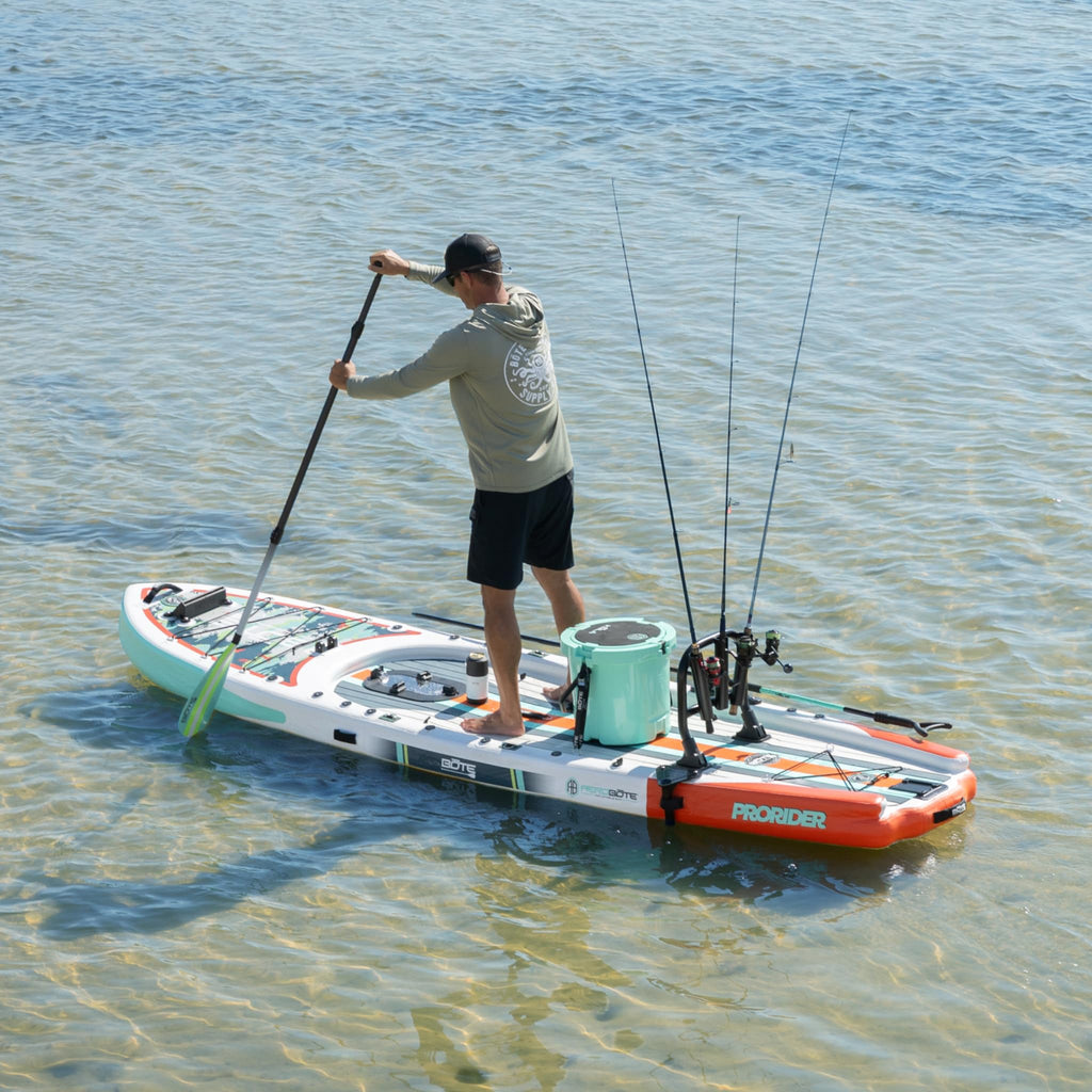 BOTE ProRider Aero 12’6” Inflatable Fishing SUP/Kayak Hybrid for Pro Anglers – Pedal Drive Ready, AeroBOTE Construction, Advanced Rigging System, Tournament-Grade Stability, Portable Travel Platform