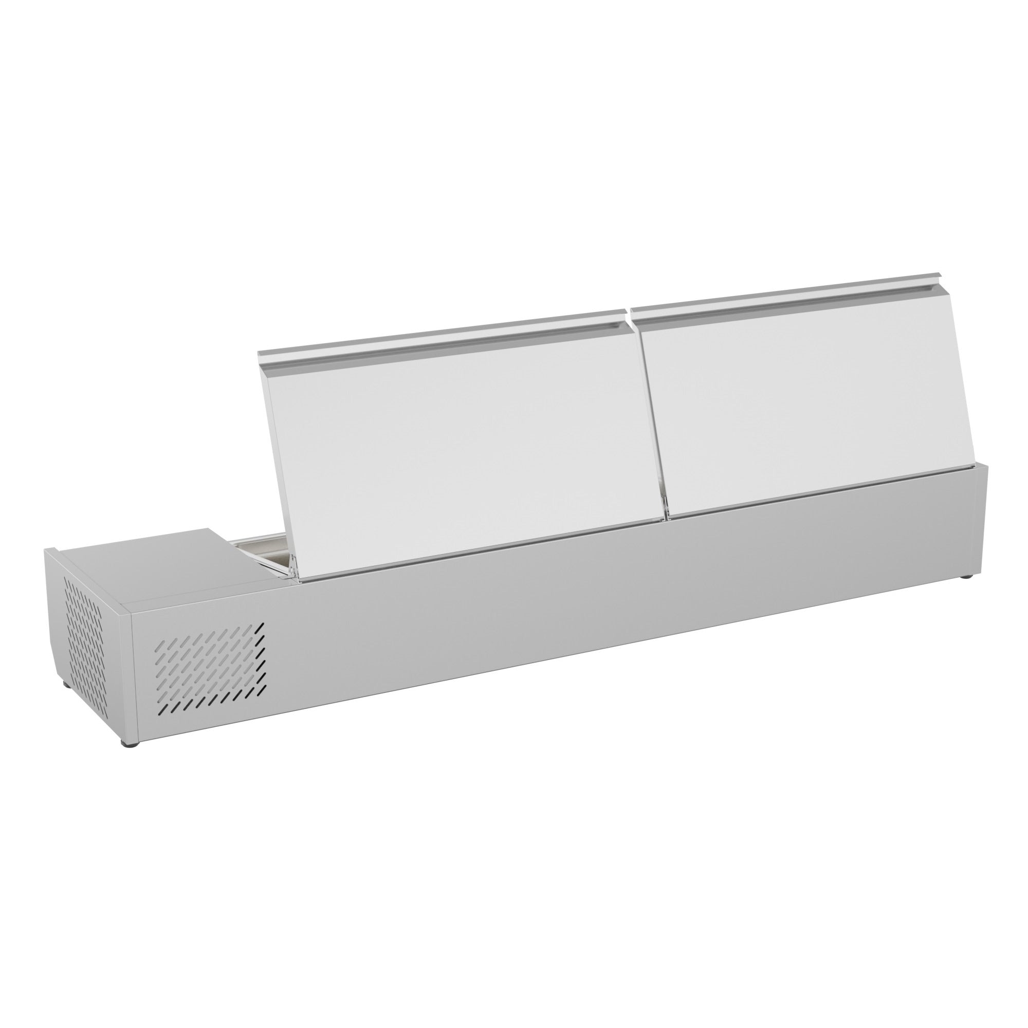 71 in. Eight Pan Refrigerated Countertop Condiment Prep Station