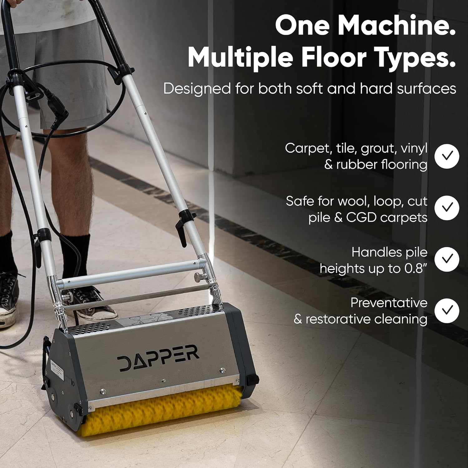 Dapper Supply Floor Cleaning Machine 14" Counter-Rotating Brush for Carpet & Hard Floor New