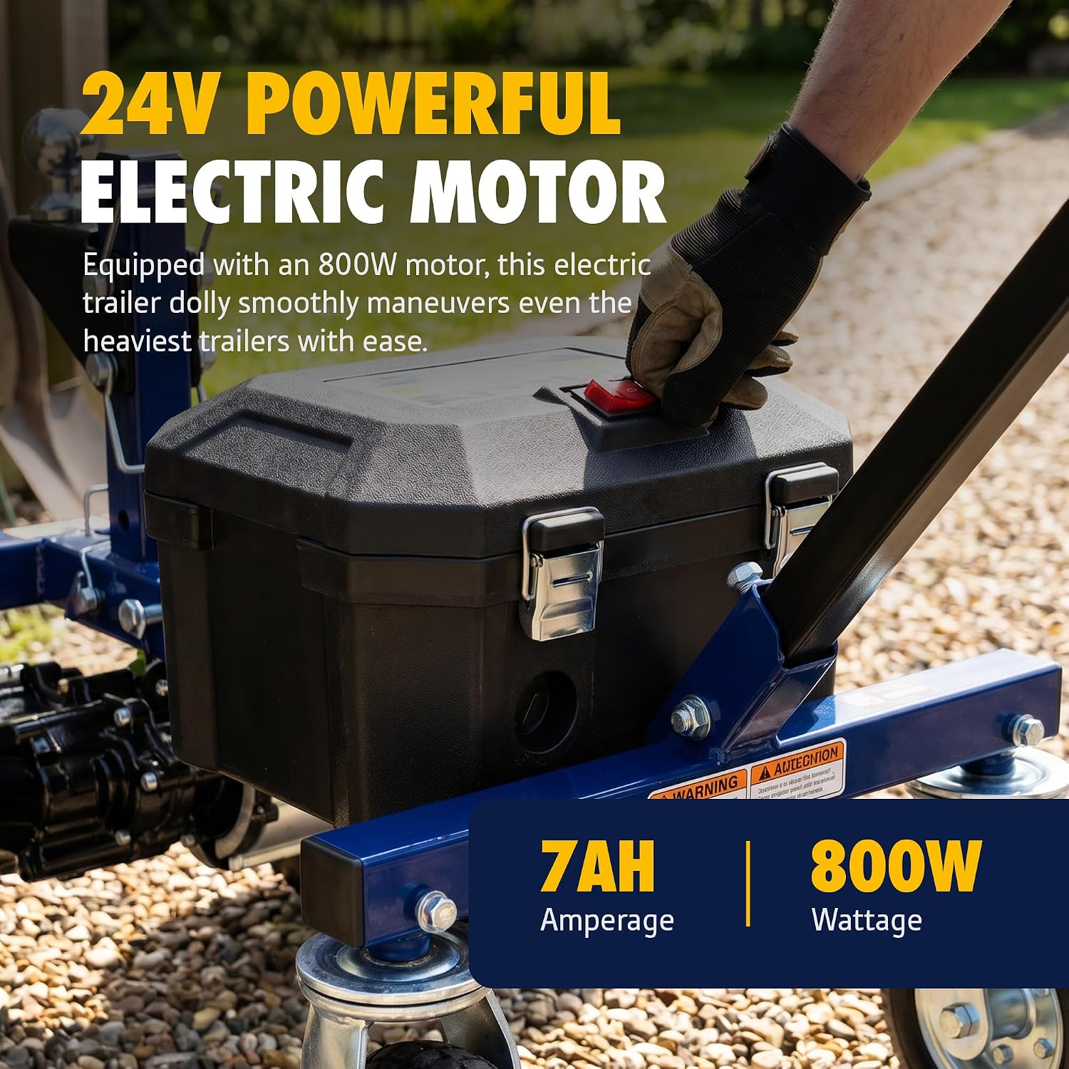 Goodyear GUO164 Electric Trailer Dolly 3600 lbs 24V 800W 2" Ball Hitch New