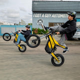 Heybike Villain Electric Dirt Bike with 4160W Motor, 52V 26AH E Dirt Bike, 14/12" Fat Tire Dirtbike with Hydraulic Brakes, Up to 45 MPH & 50 Miles Moped Style Ebike（Standard; Sunflower Yellow）