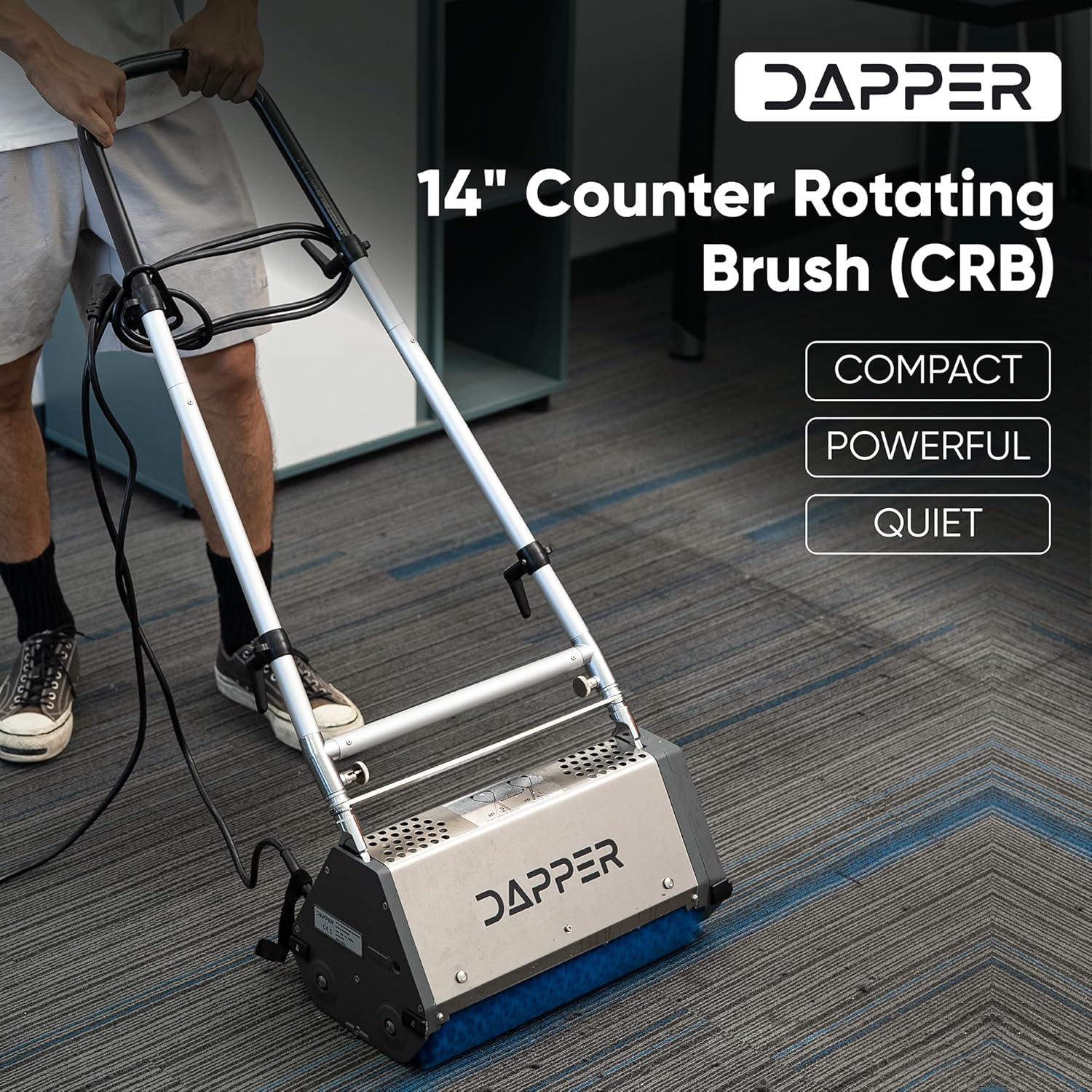 Dapper Supply Floor Cleaning Machine 14" Counter-Rotating Brush for Carpet & Hard Floor New