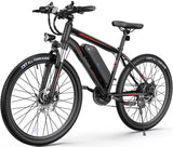 Wooken Electric Bike for Adults with 500W Motor, 27.5" Ebike with 48V 499WH Removable Battery, Up to 55 Miles Electric Mountain Bike, 19.8MPH Adults Electric Bicycle with LCD Display, 21 Speed