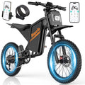 Bopzin Electric Dirt Bike for Adults, 2500W Motor 35MPH, 52V 25Ah Battery 80+ Miles Range, 20"x3" Fat Tires, App Control & Keyless Unlock, Full Suspension, Hydraulic Brakes, UL2849 Certified