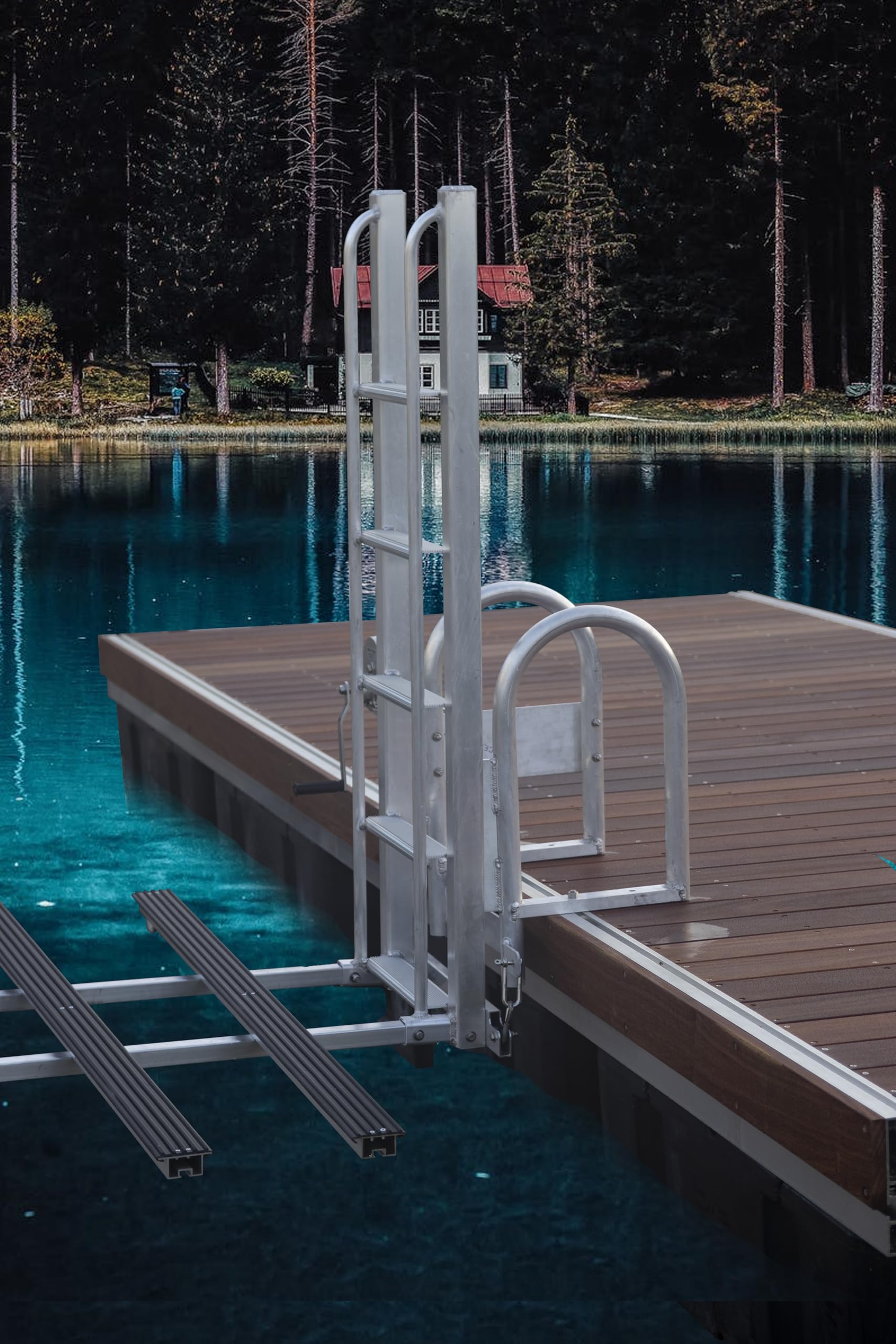 Golden Boat Lifts Kayak Launch, 3-7 Step Aluminum Dock System (3-Step Standard)