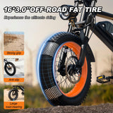 AVDLBIKE Electric Bike, 16'' Fat Tire eBike for Teens/Adults, 500W E-Bike with 36V/12.8Ah Removable Battery, 20MPH 45 Mile Range Commuting Electric Mountain Bike with Dual Dual Brakes-Orange A13
