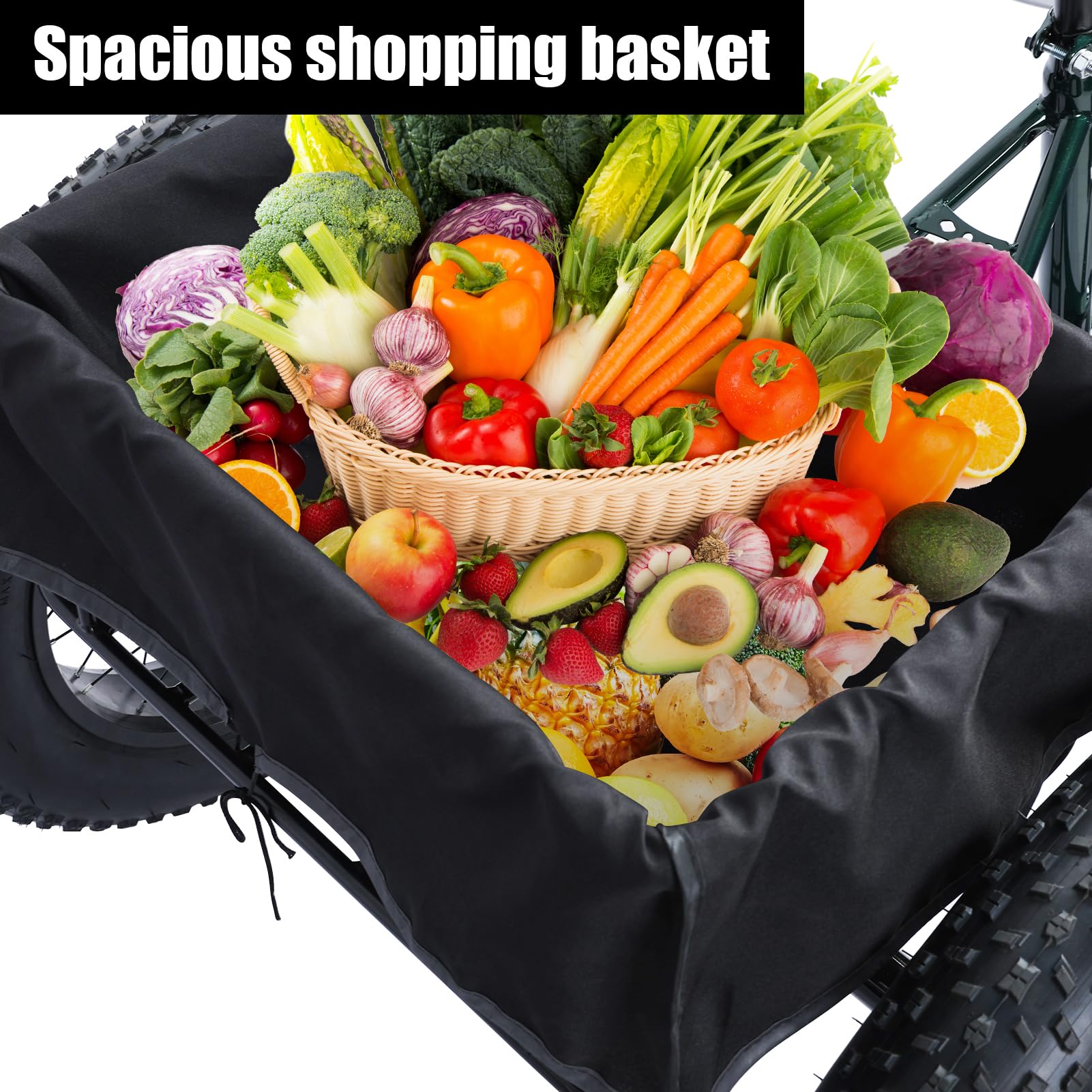 Yirtree 20 Inch Fat Tire Adult Tricycle, 7-Speed Drift Trike with Dual Disc Brakes, Snow Tires, and Spacious Basket, 3-Wheel Bike for Seniors and All Roads Riding Snow Tire