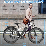 Funhang Electric Bike for Adults, 1000W Peak Ebike, 20MPH 60Miles Electric Mountain Bike, 26" Fat Tire Electric Bicycle with 48V 13AH Battery, Front Suspension,7 Speed, Rear Rack, UL 2849 Certified