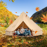 Happybuy Canvas Bell Tent, 4 Seasons Breathable 100% Cotton Canvas Yurt Tent - w/Stove Jack, 13.1ft / 4m Luxury Glamping Tent Waterproof Canvas Tents for Family Camping Outdoor Hunting Party