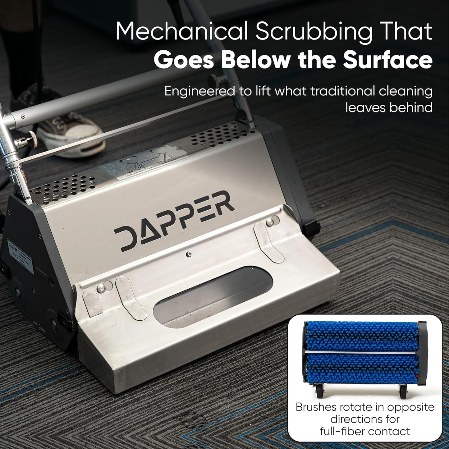 Dapper Supply Floor Cleaning Machine 18" Counter-Rotating Brush for Carpet & Hard Floors New