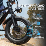 AVDLBIKE Electric Bike, 16'' Fat Tire E-Bike for Teens &Child/Adults, 500W Small Ebike with 36V/12.8Ah Removable Battery, 20 MPH /45 Mile Range, Full Suspension Off-Road Electric Dirt/Mountain Bike