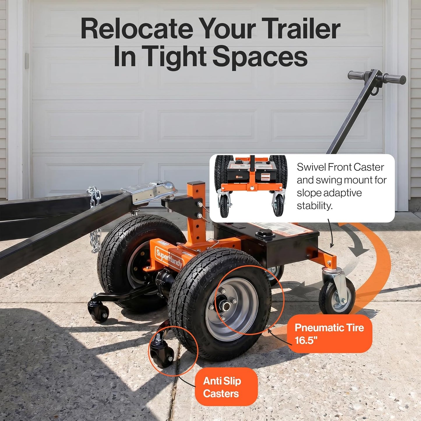 Super Handy GUO158 Electric Trailer Dolly 5,000 Lb. Towing Capacity 6-Wheel New