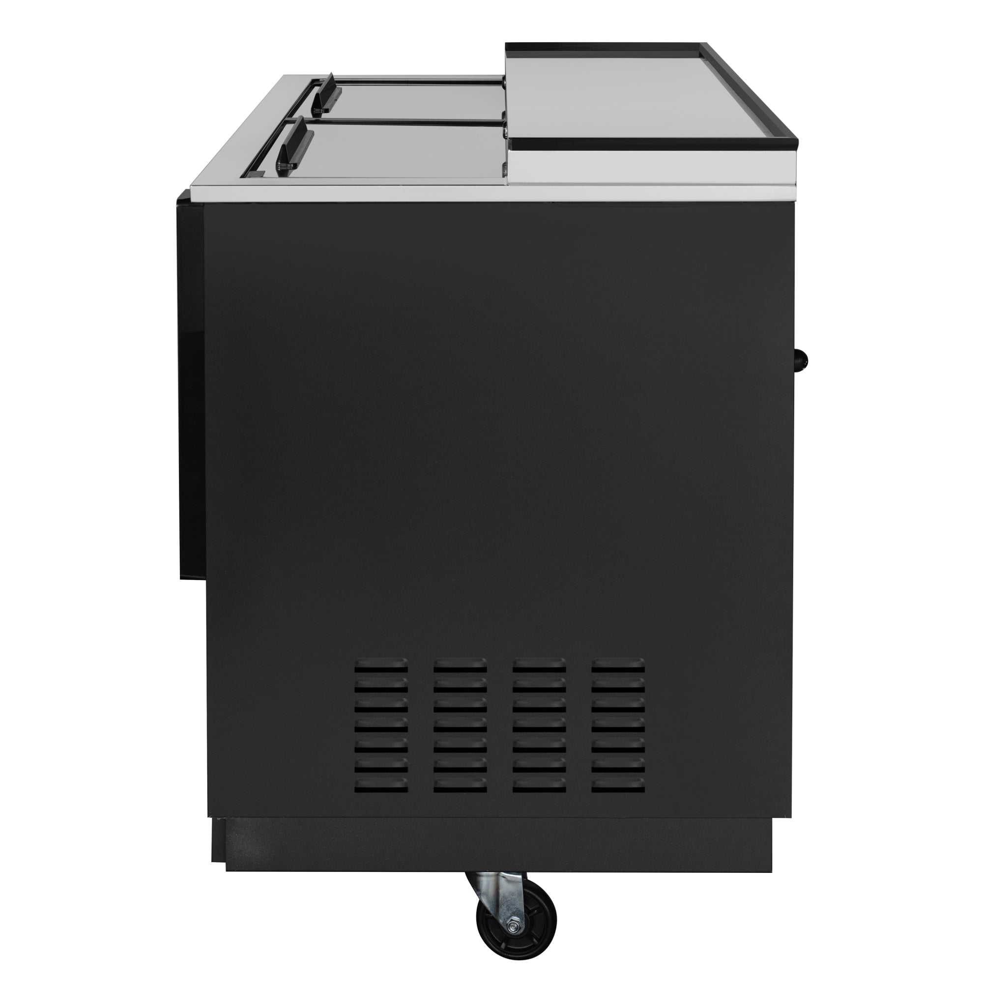 50 in. Commercial Bottle Cooler in Black with Built-In Opener, ETL Listed, 14 cu. ft.