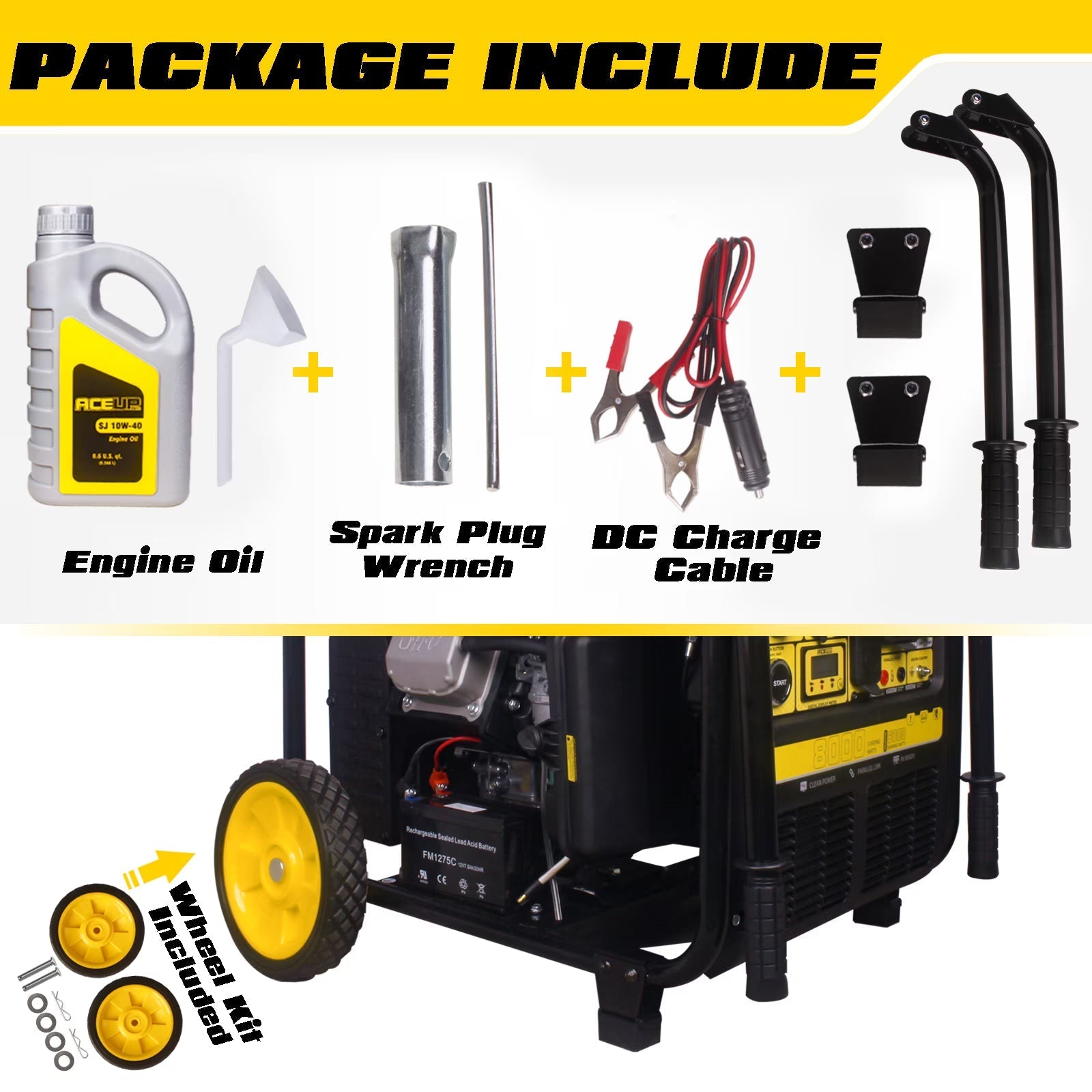 Aceup Energy AI8000 6000W/8000W Generator 30A Inverter Gasoline Electric Start New