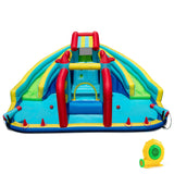 Costway Inflatable Double Water Slide Park Obstacle Course 680W Blower 18130534 New