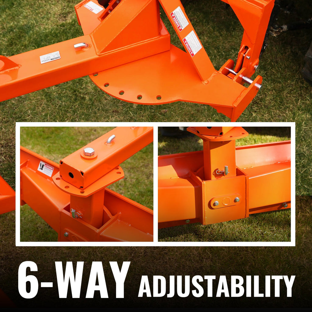 84" Heavy Duty 6-Way Rear Blade 3 Point Hitch Tractor Attachment,  RB84SE