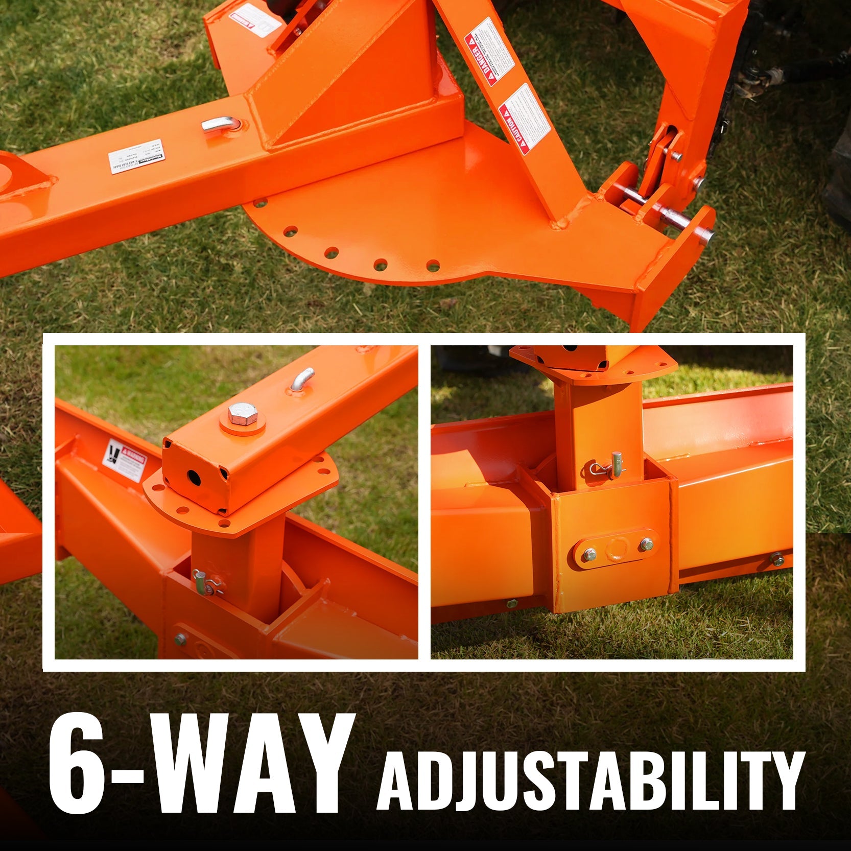 84" Heavy Duty 6-Way Rear Blade 3 Point Hitch Tractor Attachment,  RB84SE