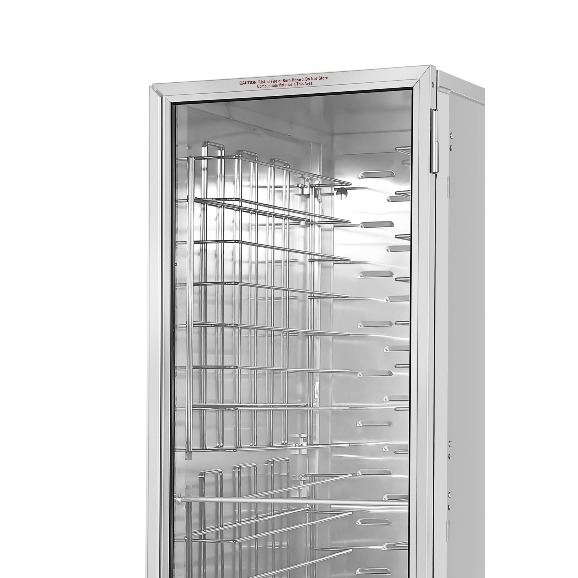 33 in. Commercial Non-Insulated Heated Holding Cabinet with Wire Racks and Glass Door in Silver
