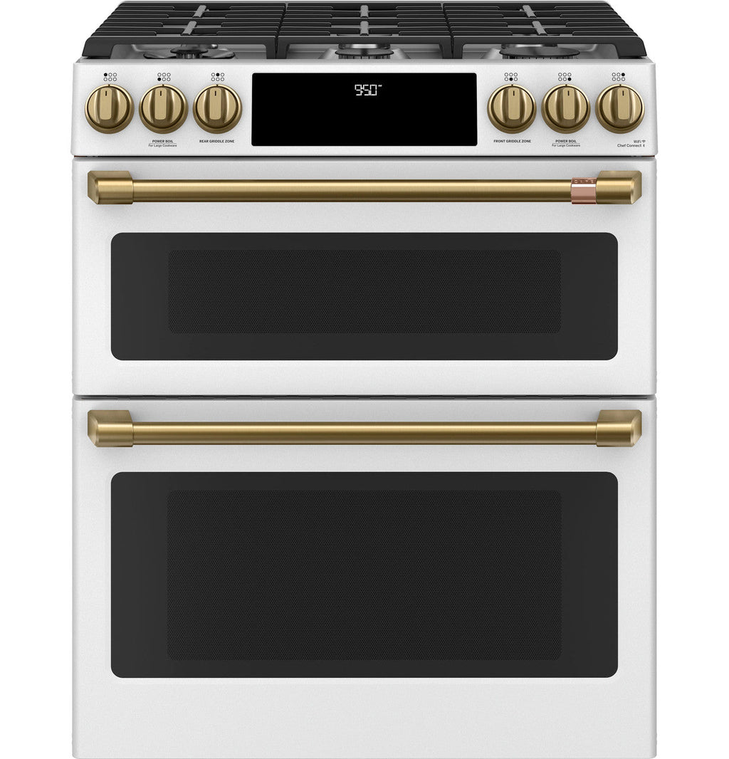 CAFÉ™ 30" Smart Slide-In, Front-Control, Dual-Fuel, Double-Oven Range with Convection