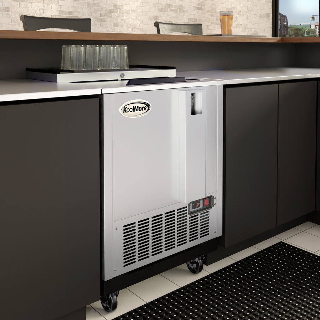 25 in. Commercial Bottle Cooler in Stainless-Steel with Built-In Opener, ETL Listed, 5 cu. ft.