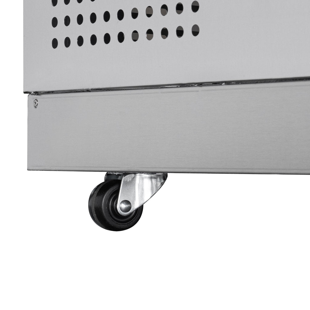 48 in. Commercial Refrigerated Prep Station Cold Table, Stainless-Steel Refrigerator with 9-Pan (Not Included) Capacity with Cover and Two Adjustable Shelves, ETL Listed
