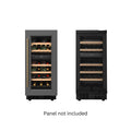 KoolMore Reserve 15 in. Under-Counter Panel Ready Dual Zone Built-in Wine Cooler with 23 Bottle Capacity and Wooden Shelves in Black