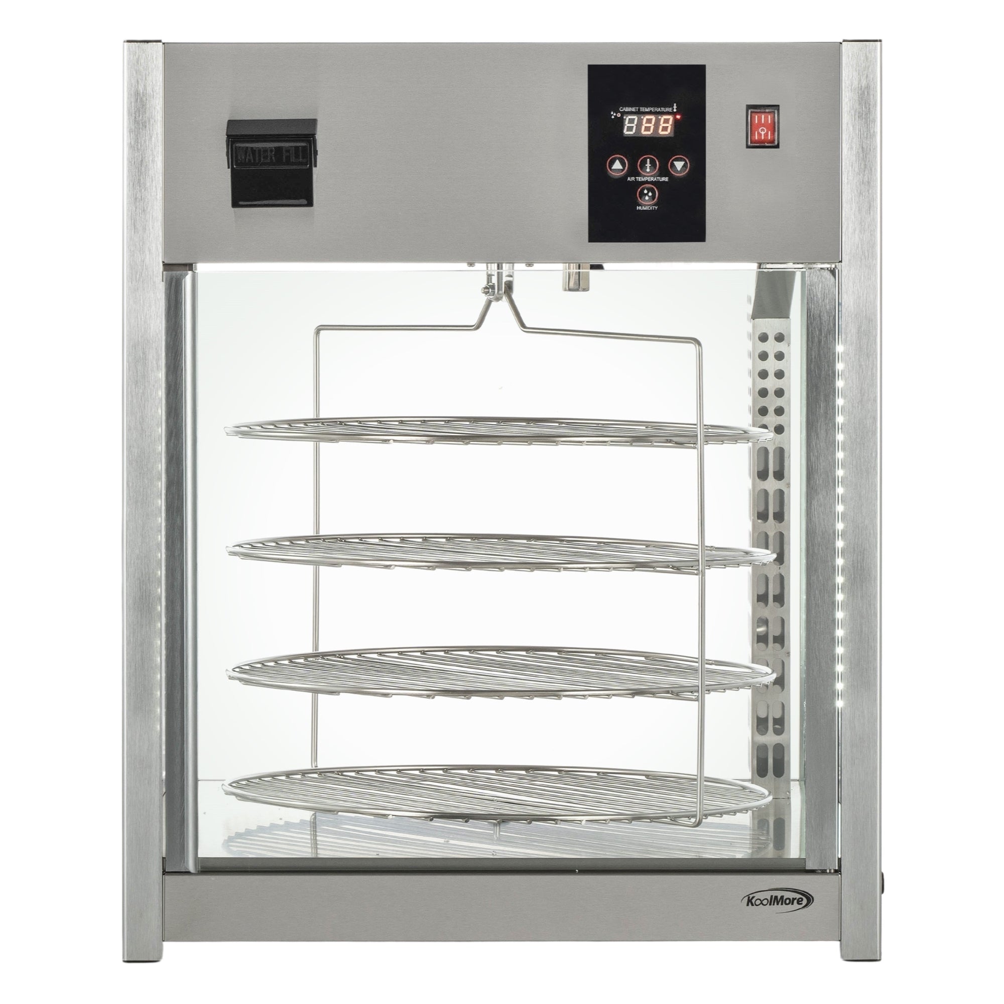 24 in. Commercial Pizza Display Warmer for 18 in. Pies with 4 Rotating Racks in Stainless-Steel