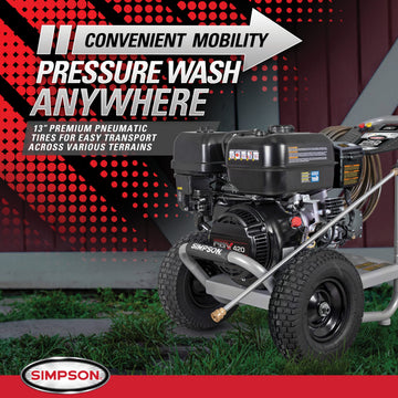 Simpson PS61350 Gas Pressure Washer 4400 PSI 4 GPM CRX 420 Engine Electric Start New