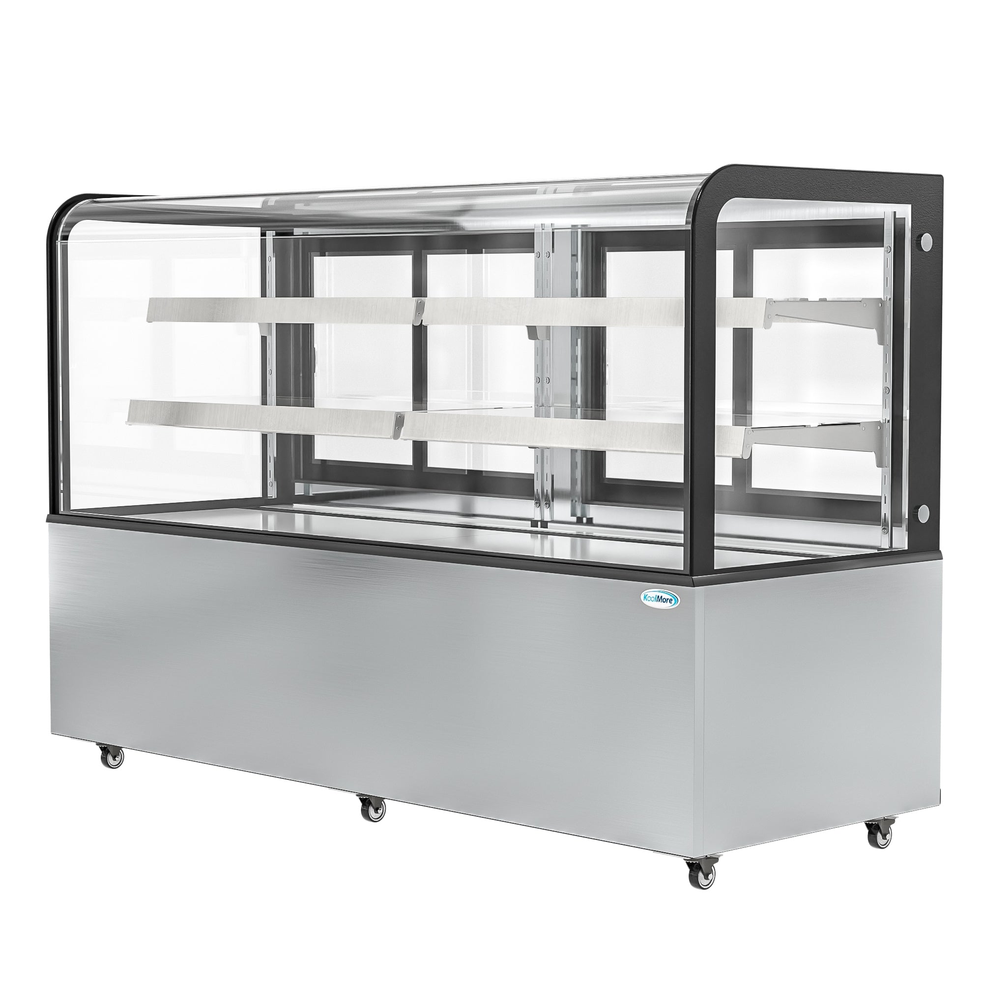 71 in. Dry Bakery Display Case with Front Curved Glass Protection, 20 cu ft.