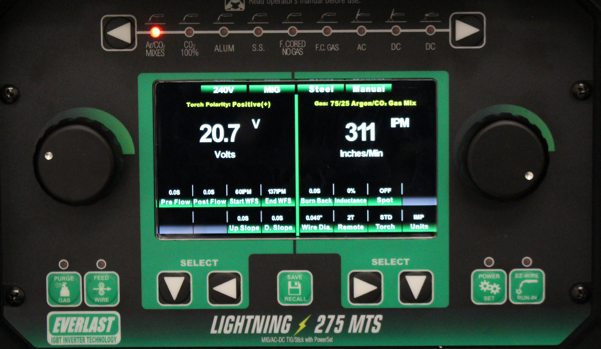 Everlast Lightning MTS 275 Welder Multi-Process 275A 120/240V with TIG Package New