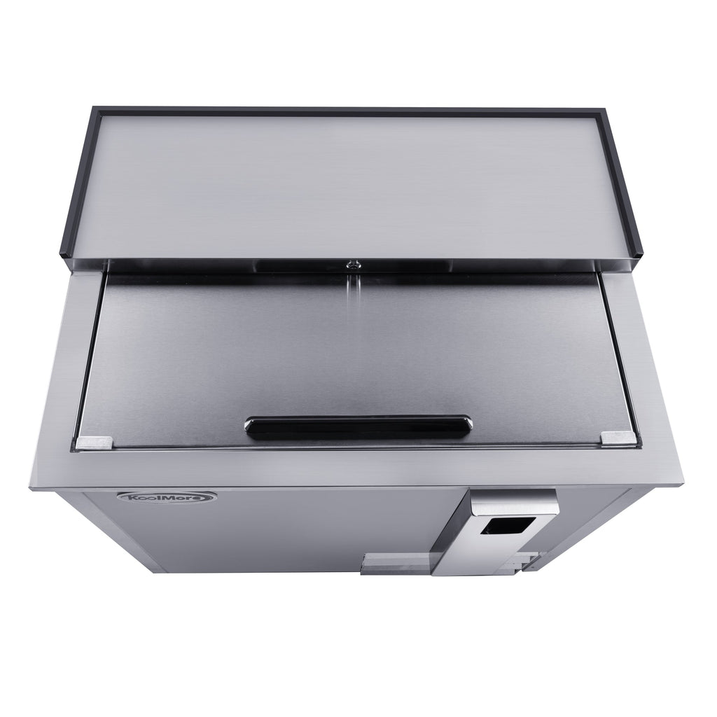 36 in. Commercial Bottle Cooler in Stainless-Steel with Built-In Opener, ETL Listed, 9 cu. ft.