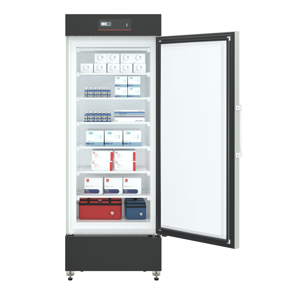 27 in. -25 C Upright Medical Freezer For Pharmacy / Laboratory With Dynamic Freeze, LED Display, Multi-Level Emergency Alarms and Precise Temperature Control, 10.8 Cu. Ft.