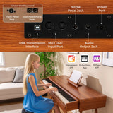 Costway 88-Key Graded Hammer Action Weighted Digital Piano Keyboard with Push-Pull Drawer 13722140 New