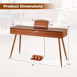 Costway 88-Key Graded Hammer Action Weighted Digital Piano Keyboard with Push-Pull Drawer 13722140 New