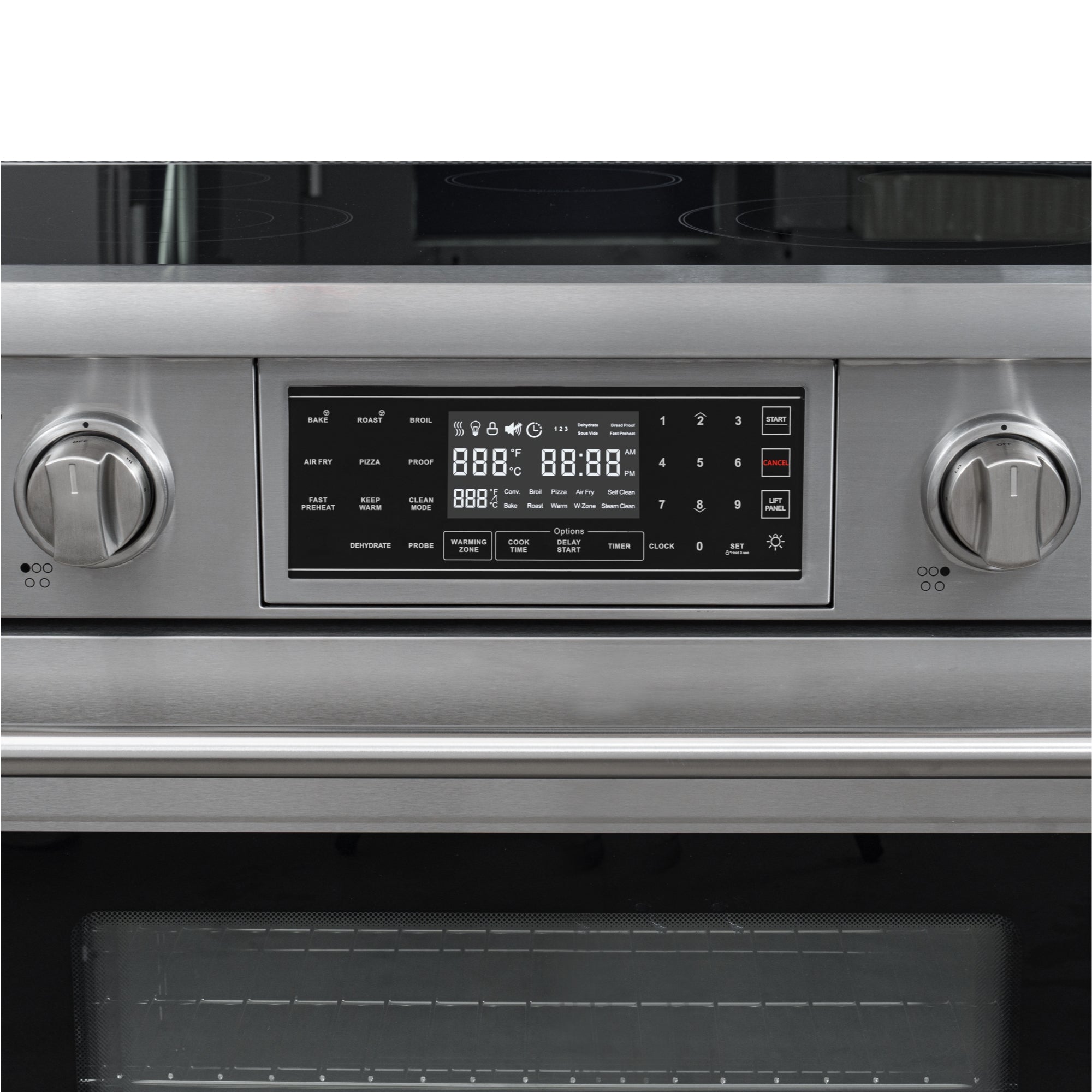 36 in. Electric Professional Range with Tilt Panel and Digital controls, Self-Cleaning, 16300W of Power, 240V in Stainless-Steel