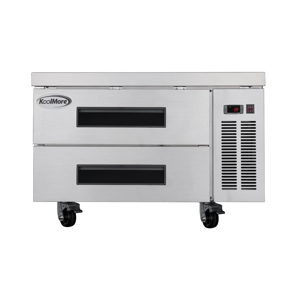 36 in. Commercial Chef Base Refrigerator Storage Cabinet for Cold Foods, Fresh Ingredients, and Condiments, Refrigerated Pull-Out Drawers, Rolling Caster Wheels, ETL Listed