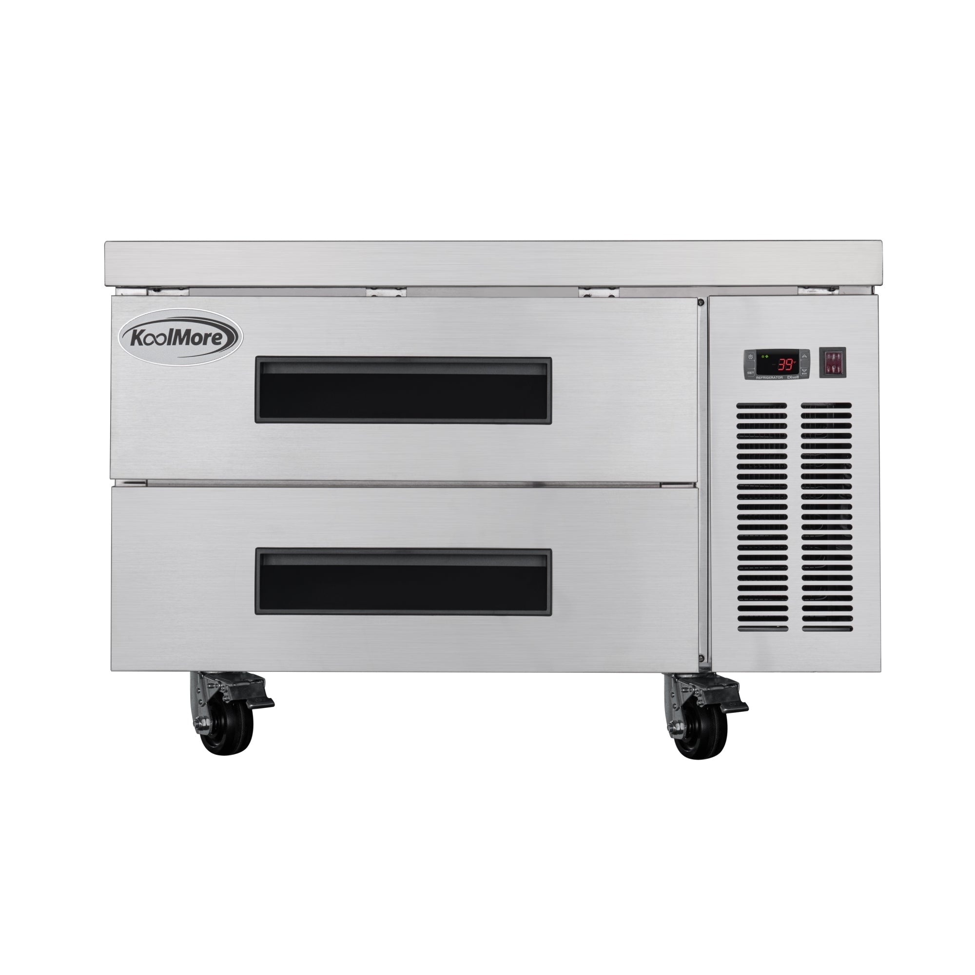 36 in. Commercial Chef Base Refrigerator Storage Cabinet for Cold Foods, Fresh Ingredients, and Condiments, Refrigerated Pull-Out Drawers, Rolling Caster Wheels, ETL Listed