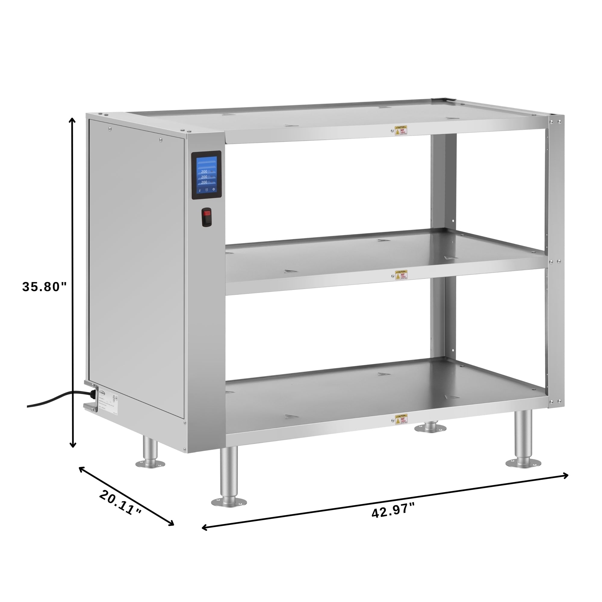 Three-Shelve Commercial Take Out Warmer Cabinet with Touch Screen in Stainless-Steel, UL and NSF Listed